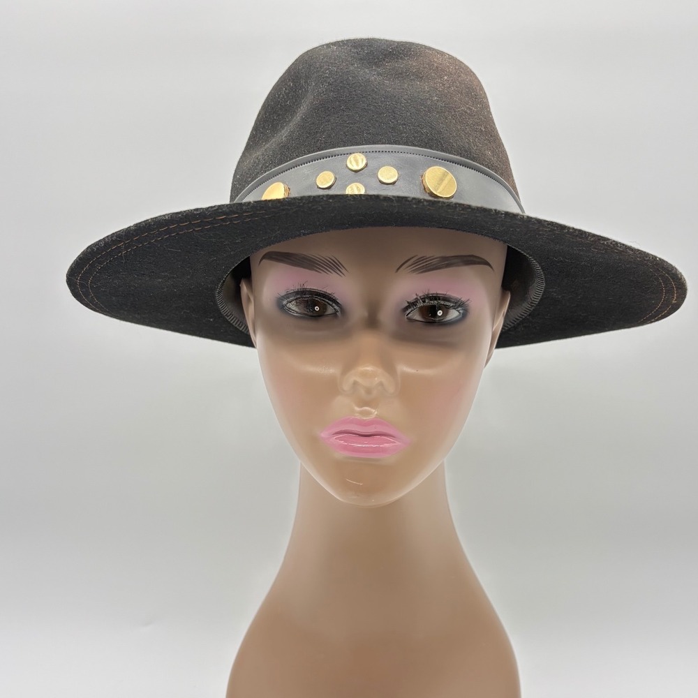 Wool Felt Fedora Phil Forstadt Western Studded Leather Mr Cool Hat 7 1/4 VTG‎